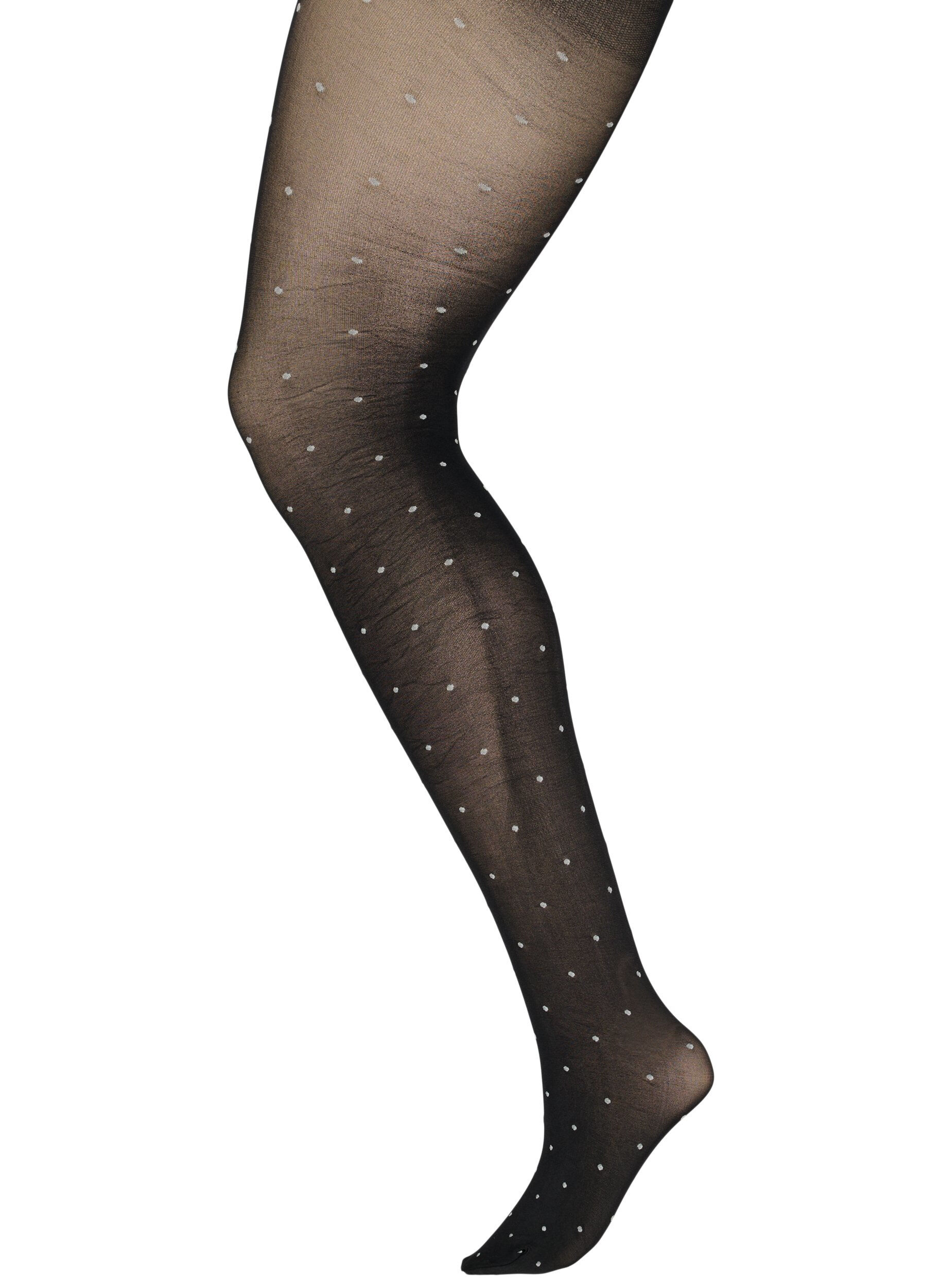Zizzi70 denier panty's met stippen, Black w. Dot, Packshot image number 0