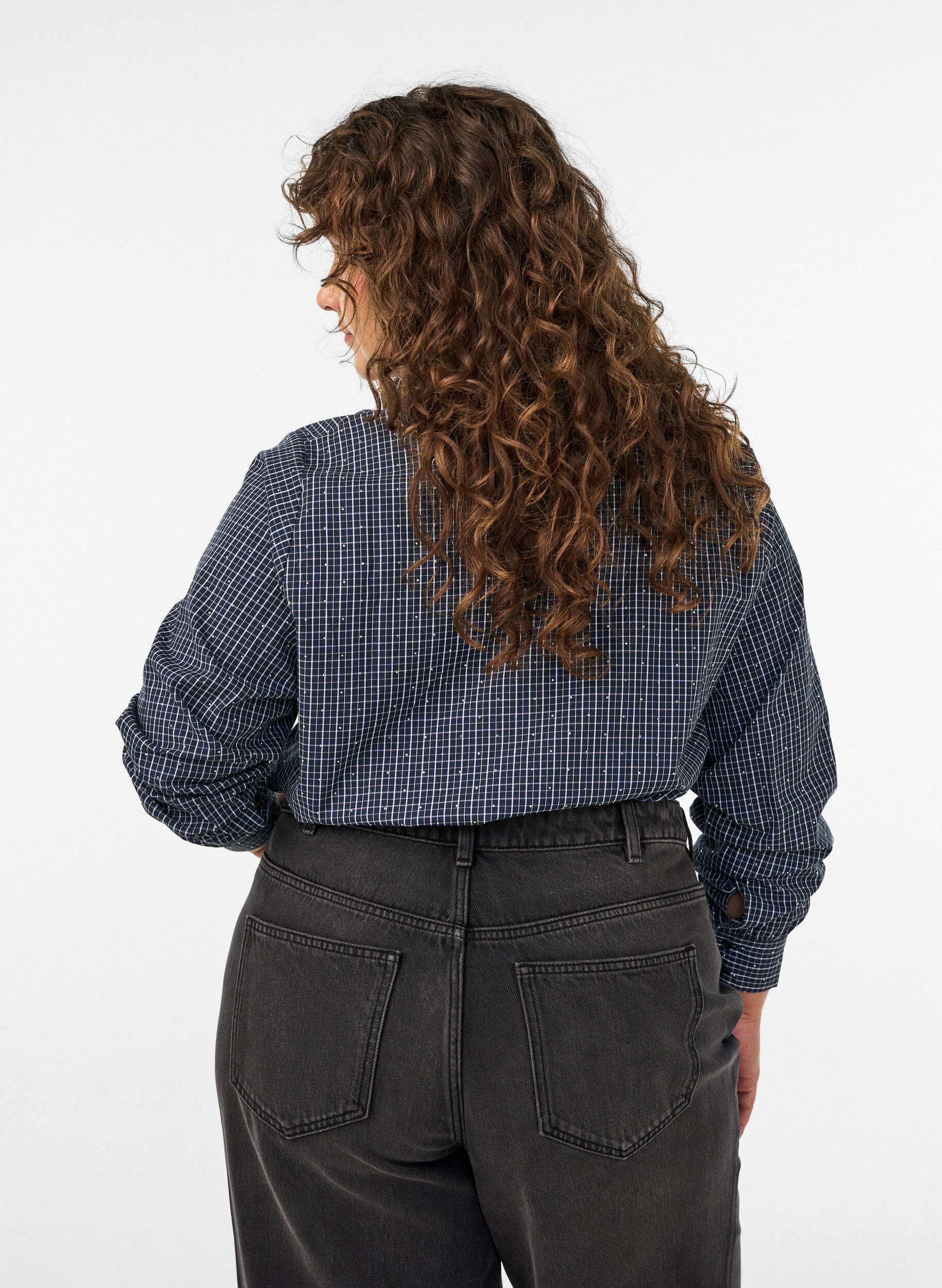 ZizziGeruit overhemd met strasssteentjes, Blauw, Model image number 2