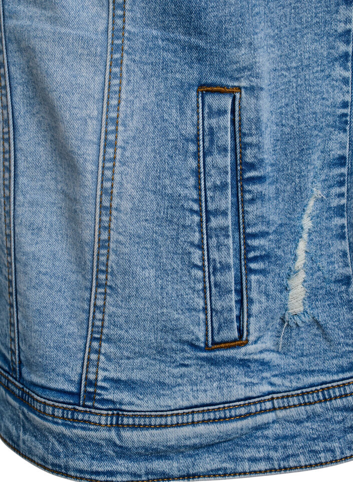 Denimjack met een klassieke snit, Blauw, Packshot image number 3