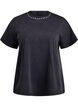 Organisch katoenen T-shirt met studs, Grijs, Packshot image number 0