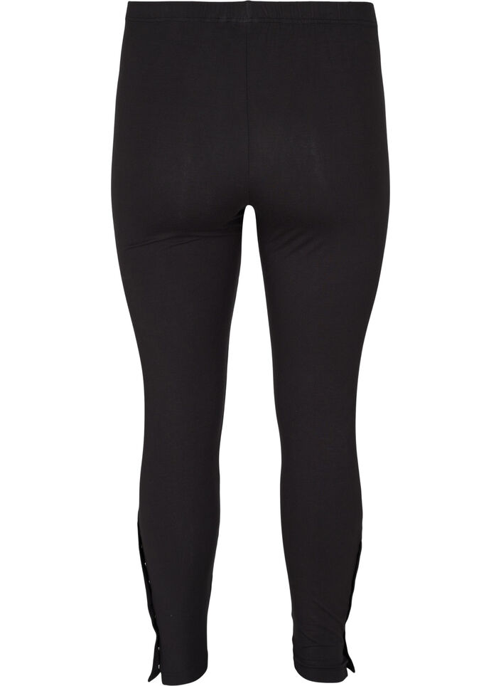 Viscose legging met drukknopen, Zwart, Packshot image number 1