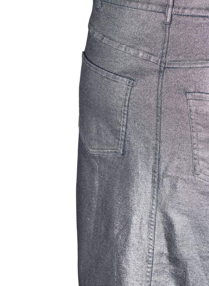 Zilverkleurige midi-rok, Gun Sliver, Packshot image number 3