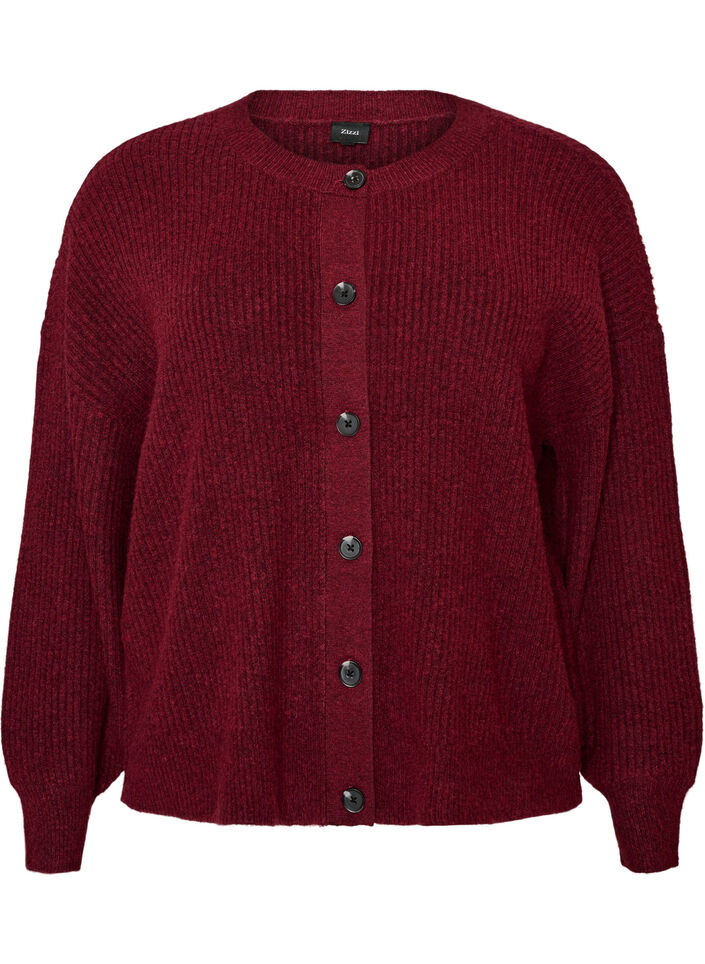 Vest van ribtricot met knopen, Rood, Packshot image number 0