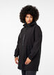 Softshell jas met afneembare capuchon, Zwart, Model image number 0