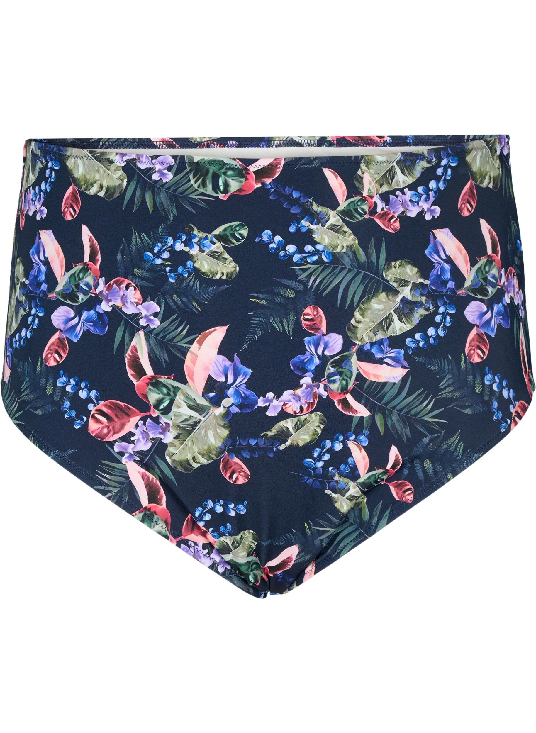 Bikinislip met hoge taille en print