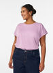 T-shirt met korte mouwen van katoenmix, Paars, Model image number 0