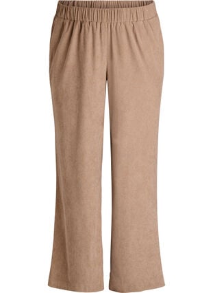 ZizziFluwelen broek met wijde pijpen, Caribou, Packshot image number 0