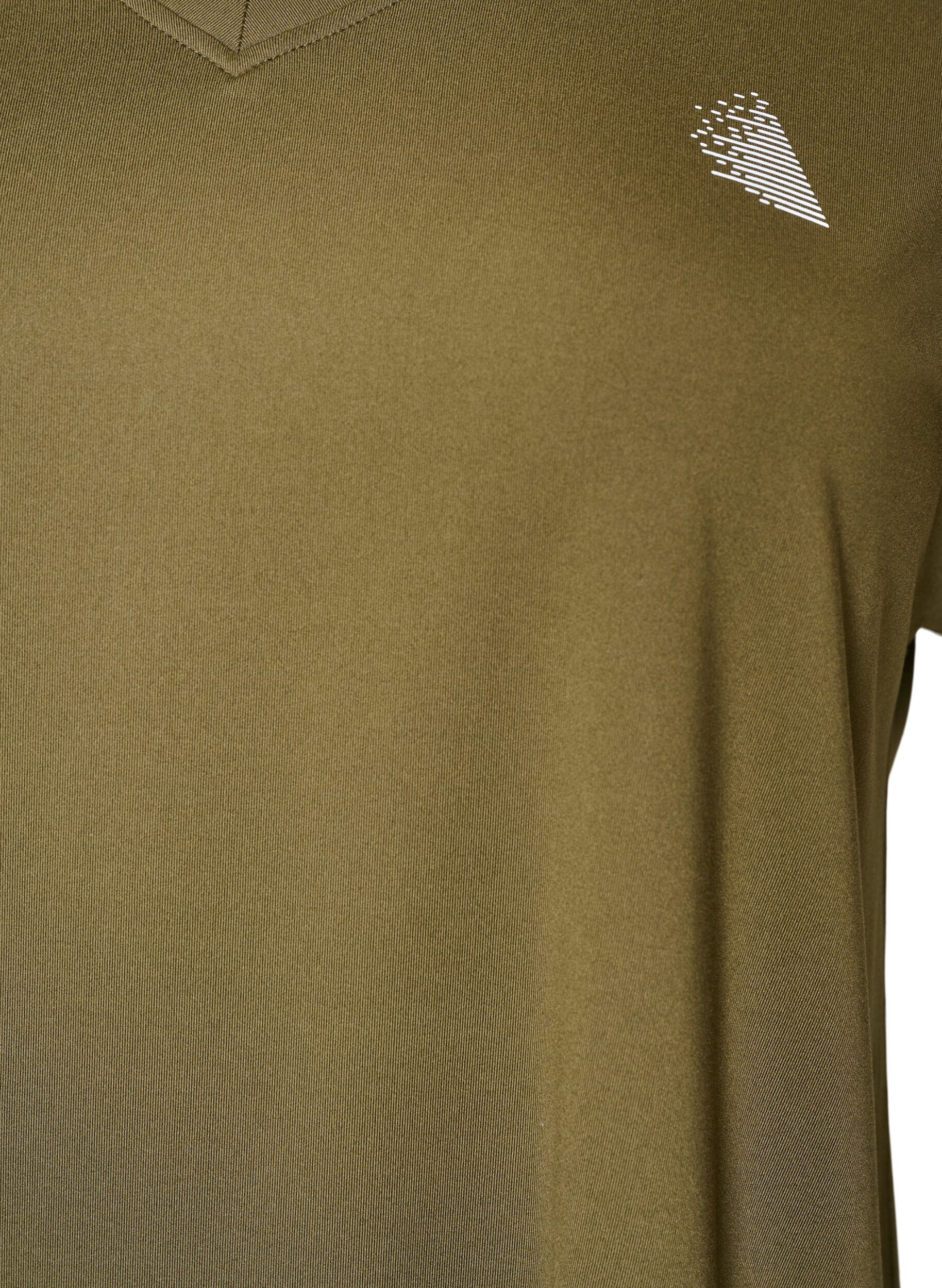 ZizziSportief t-shirt met korte mouwen en v-hals, Groen, Packshot image number 2