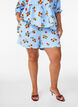 Katoenen shorts met een tomatenprint en hoge taille, Blauw, Model image number 0