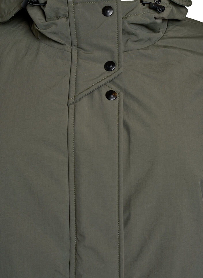 Parka met capuchon en verstelbare taille, Groen, Packshot image number 2