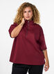 Sweatshirt met korte mouwen en een hoge kraag, Donker Bordeaux, Model image number 0