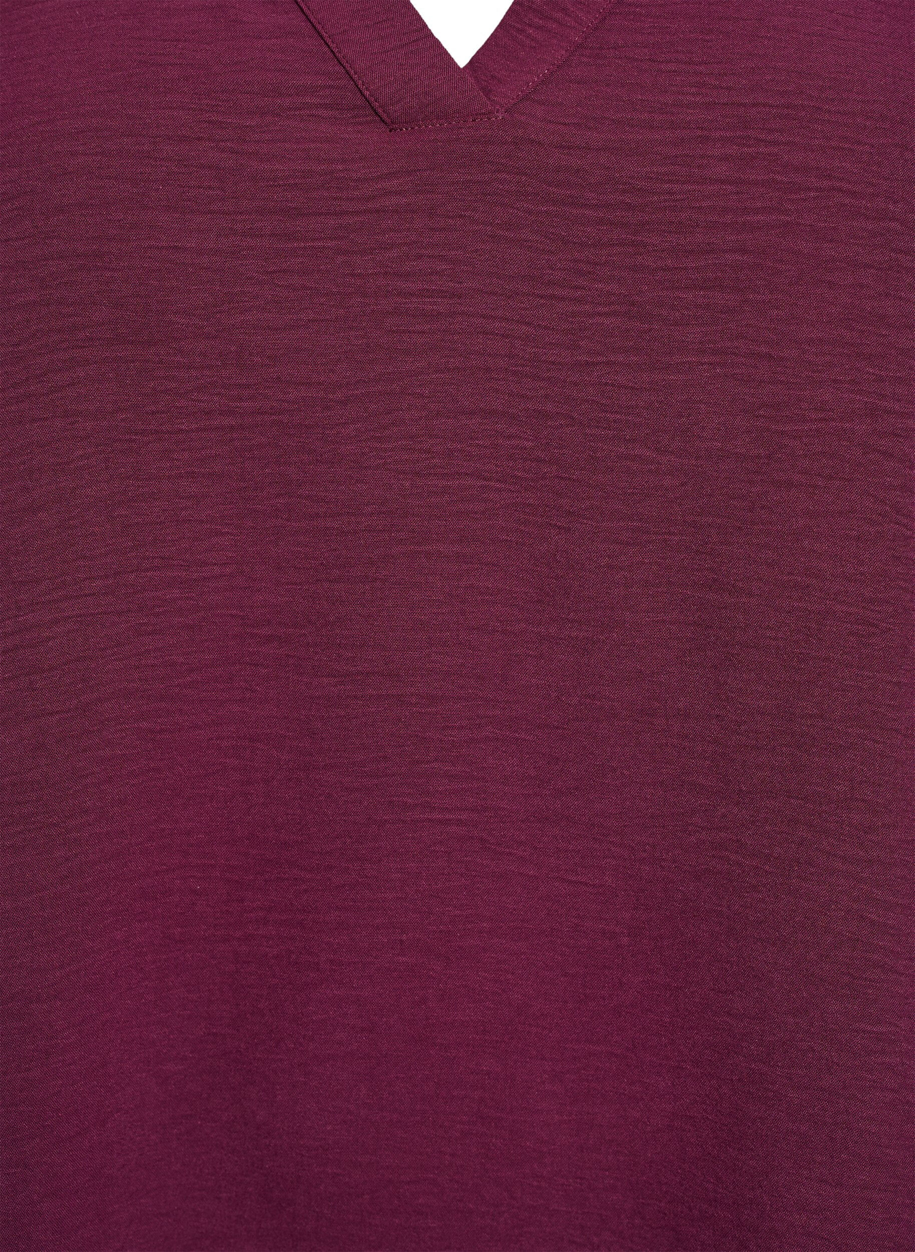 ZizziBlouse met 3/4 mouwen, Donker Bordeaux, Packshot image number 2