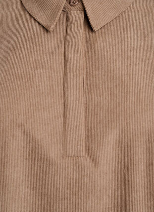ZizziOverhemdblouse met lange mouwen in corduroy, Caribou, Packshot image number 2