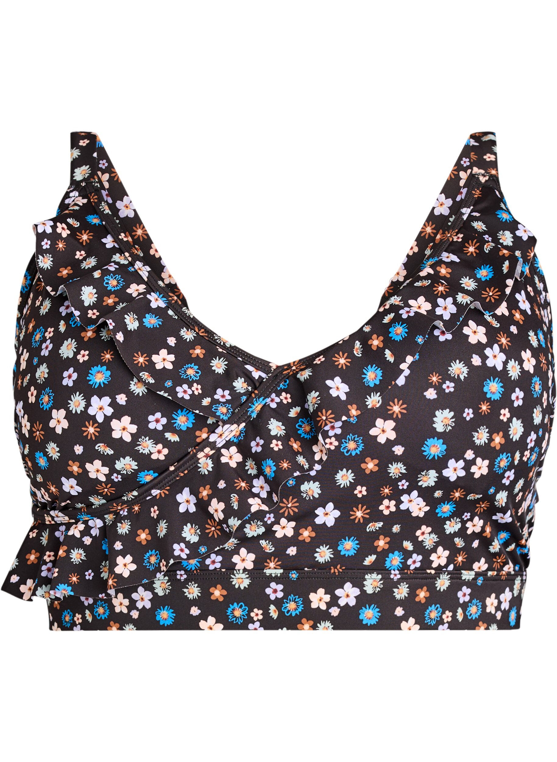 Bloemen bikinitop met ruches