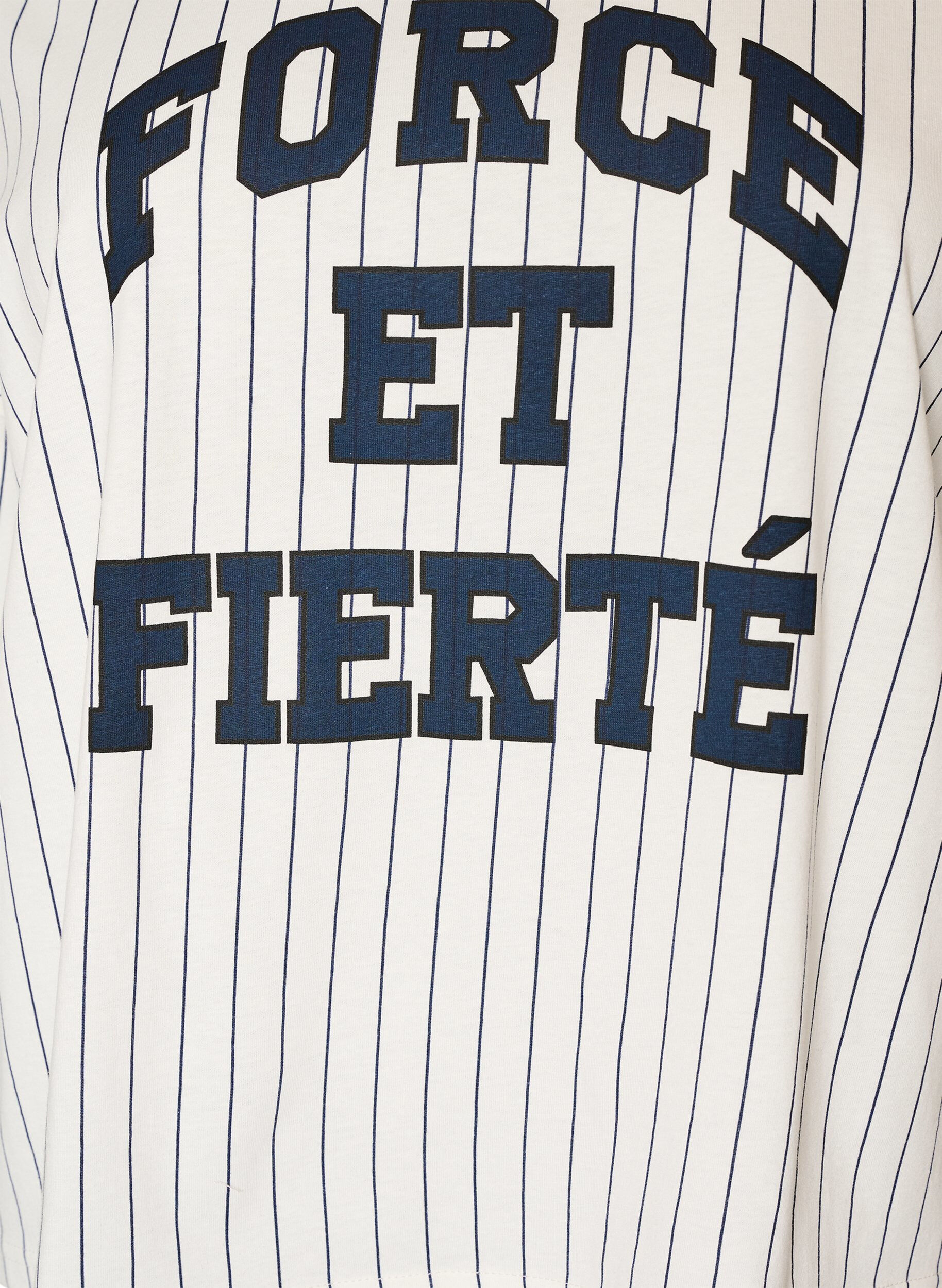 ZizziBoxy T-shirt met strepen en statement print, Wit, Packshot image number 2