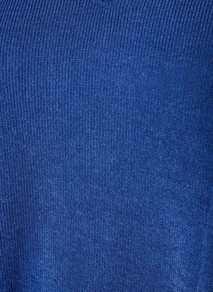 Jersey blouse met een geribde textuur en een A-lijn pasvorm, Blauw, Packshot image number 2