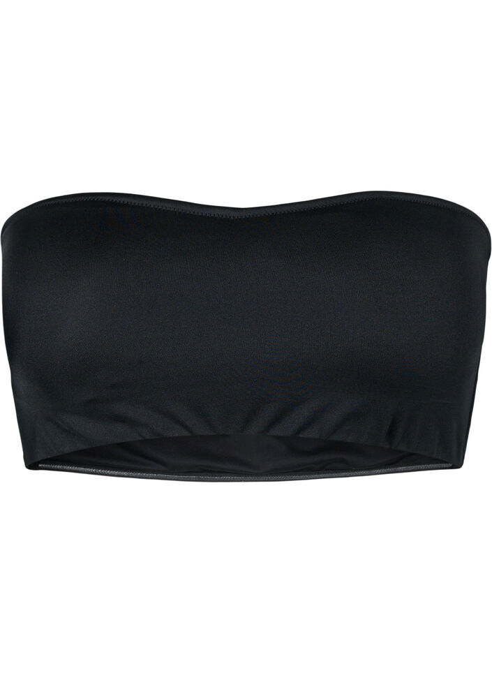 Effen bandeau bikini top, Zwart, Packshot image number 0