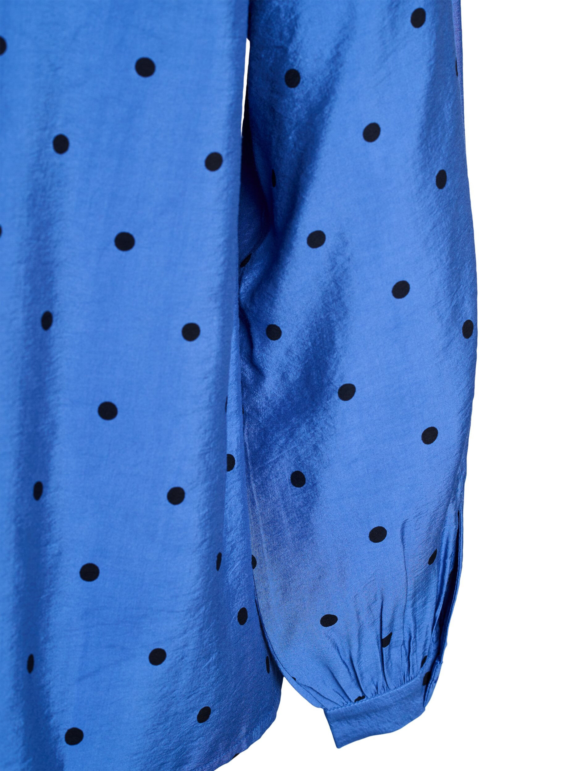 ZizziBlouse met lange mouwen en stippen, Blauw, Packshot image number 3