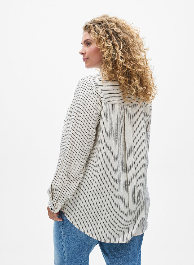 Shirt met gestreept patroon, White Stripe, Model