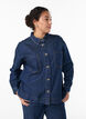 Losse denimshirt met zakken op de borst, Blauw, Model image number 0