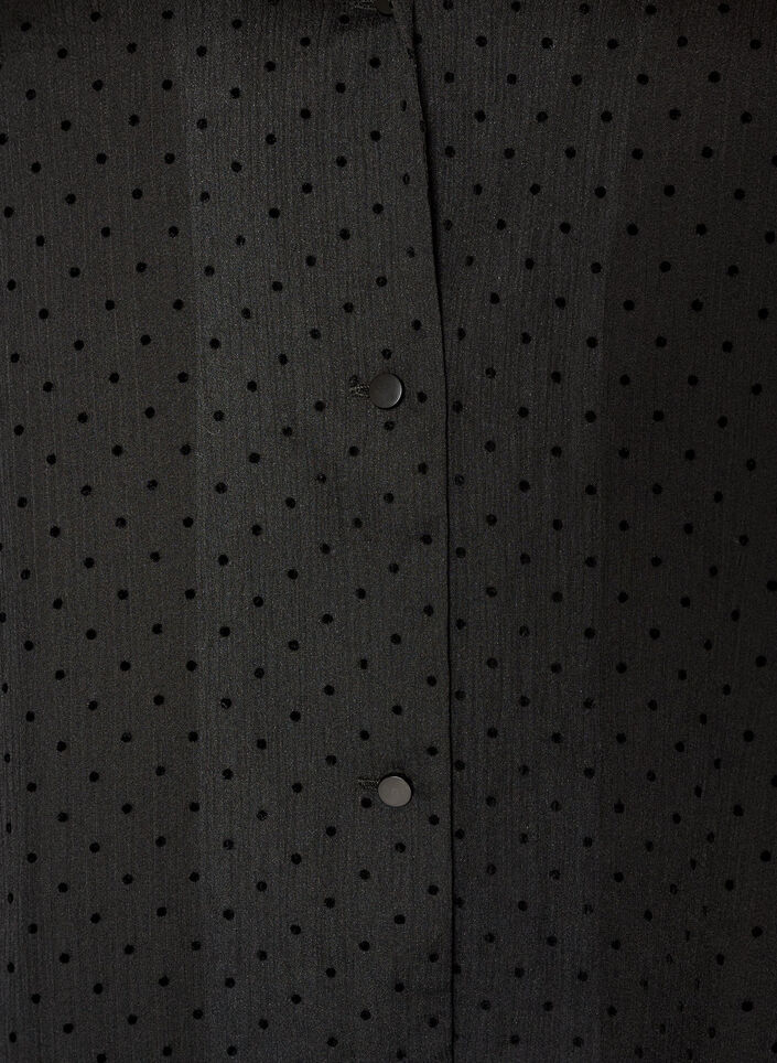 Polkadot blouse met revers, Zwart, Packshot image number 2