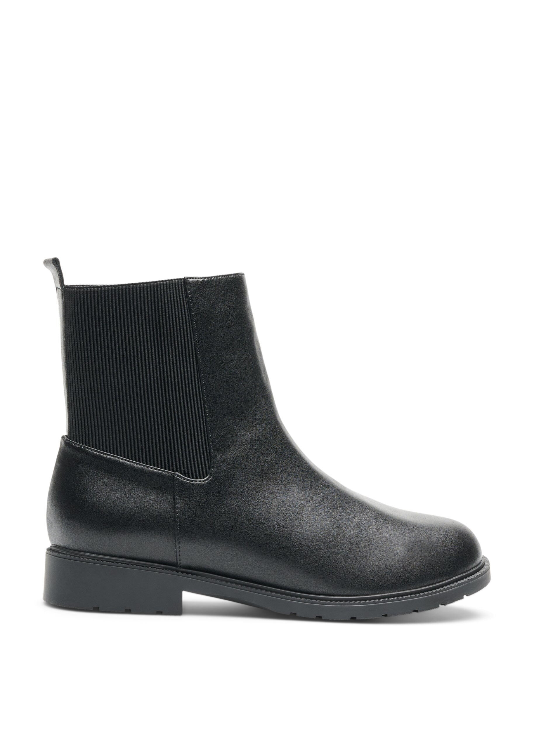 Leren Chelsea boot met elastisch paneel