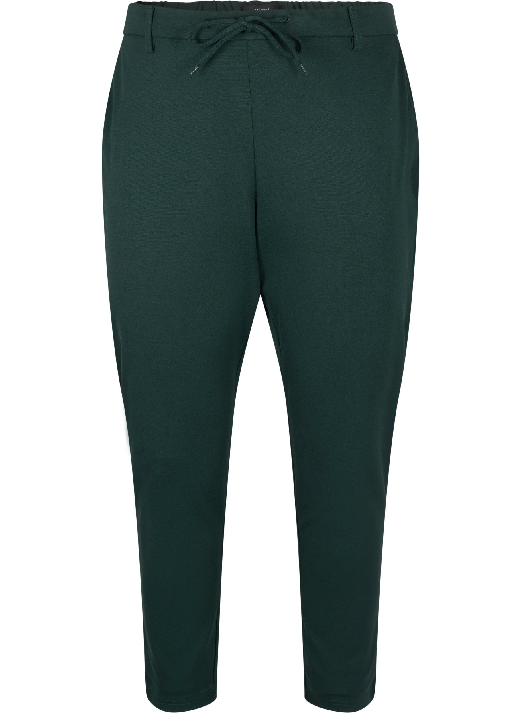 ZizziCropped Maddison broek, Groen, Packshot image number 0