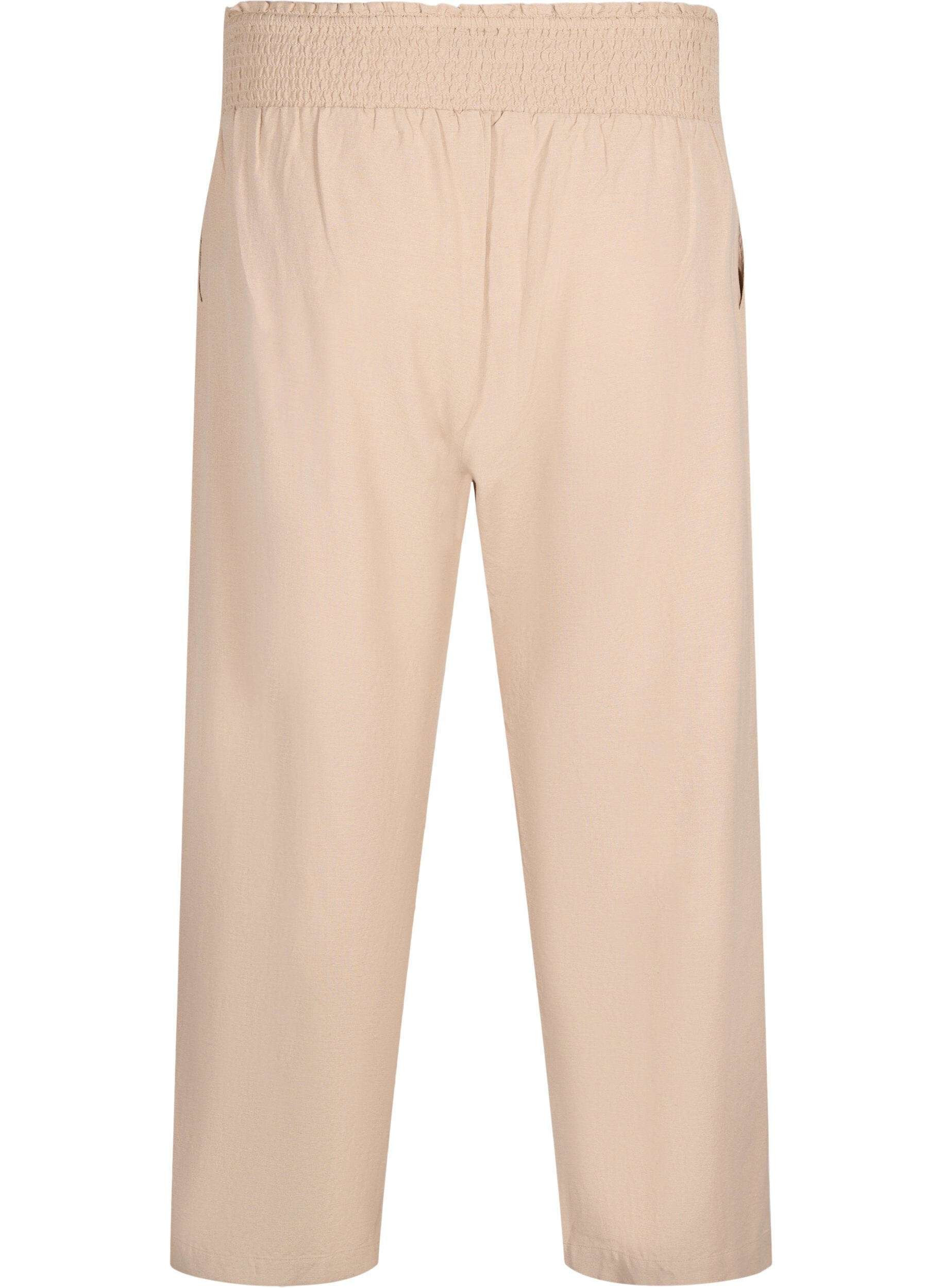 ZizziSmock broek met linnen, Beige, Packshot image number 1
