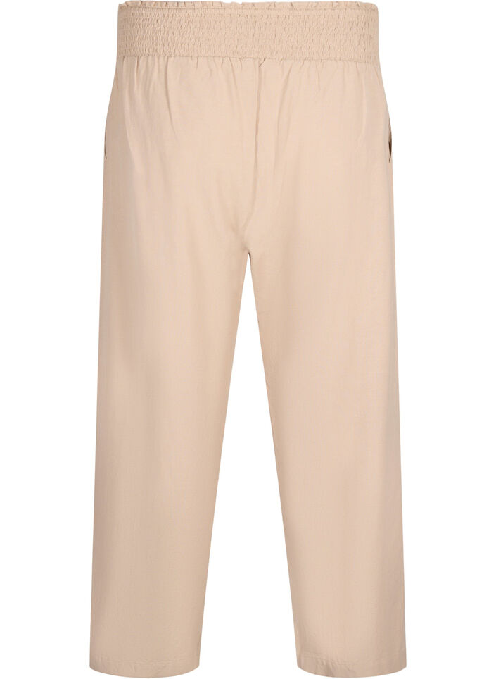 Smock broek met linnen, Beige, Packshot image number 1