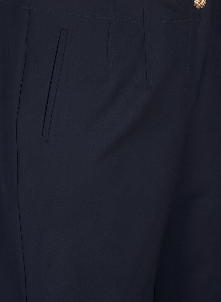 Straight fit broek met een hoge taille, Blauw, Packshot image number 2