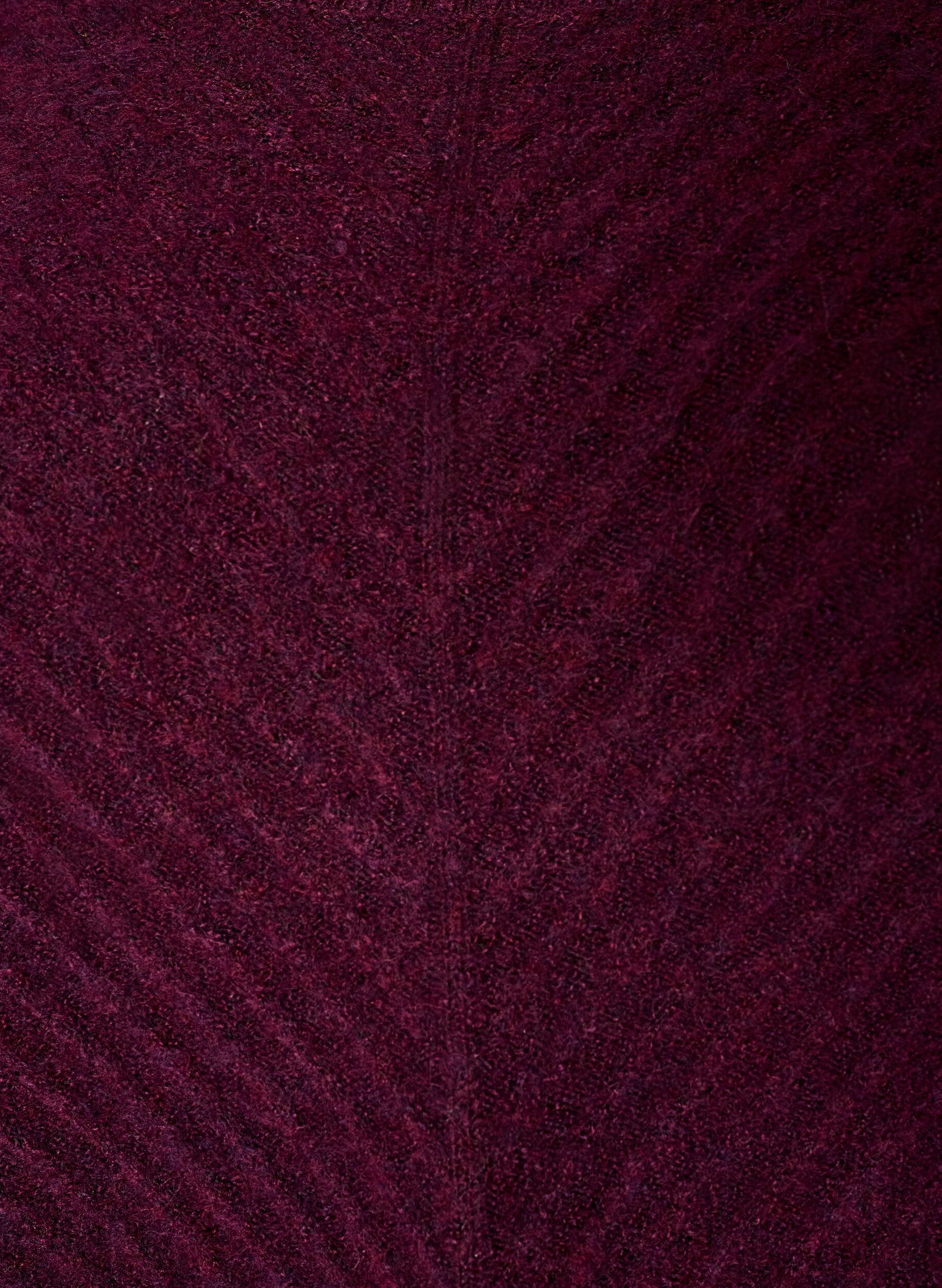 ZizziKorte gebreide jurk met een V-vormig textuurpatroon, Rood, Packshot image number 2