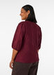 Blouse met textuur en 3/4 mouwen, Rood, Model image number 2
