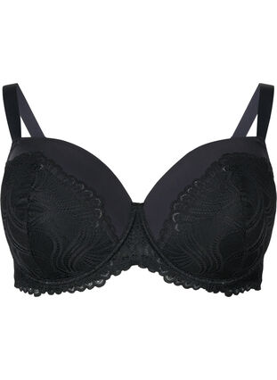 ZizziVoorgevormde beugelbeha van kant, Black, Packshot image number 0