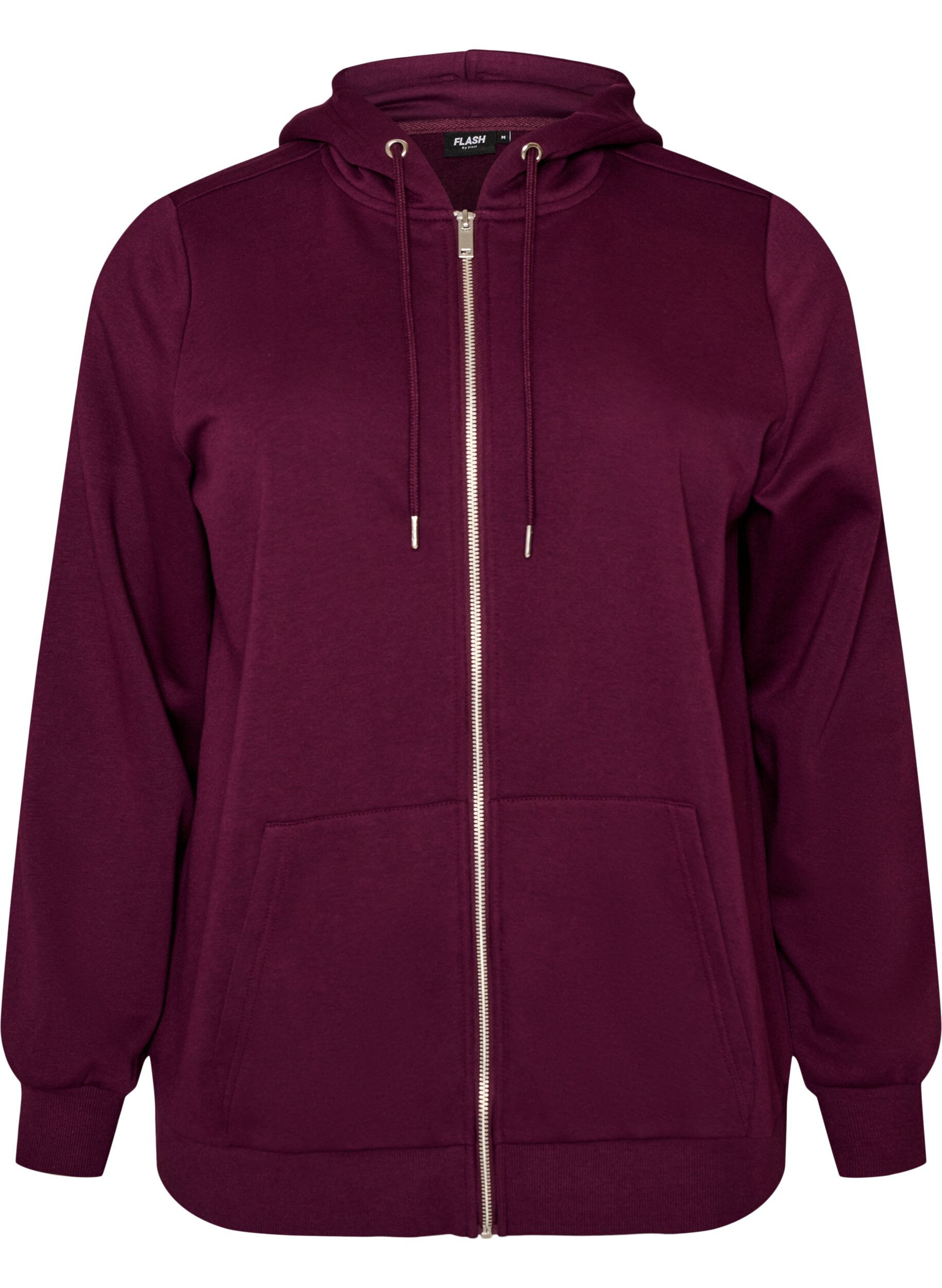 Sweatshirt met capuchon, ritssluiting en zakken