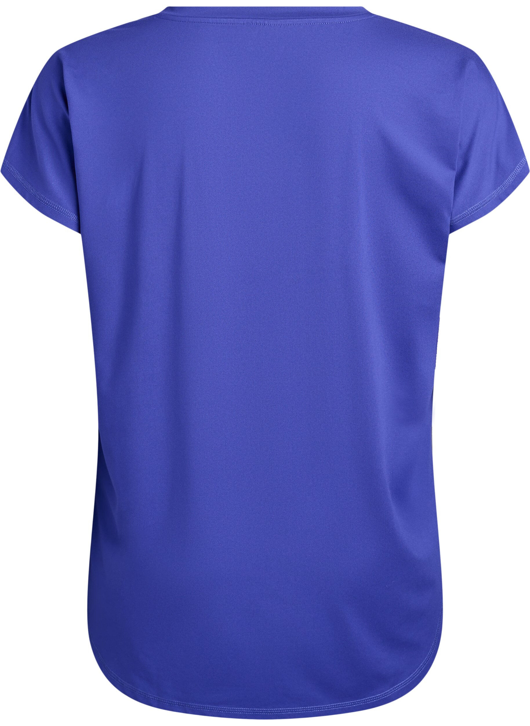 ZizziSportief t-shirt met korte mouwen en v-hals, Paars, Packshot image number 1