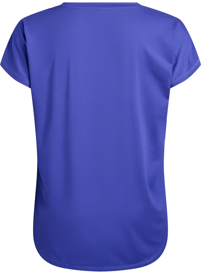 Sportief t-shirt met korte mouwen en v-hals, Paars, Packshot image number 1