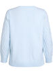 Gebreide blouse met kabelpatroon en ronde hals, Blauw, Packshot image number 1