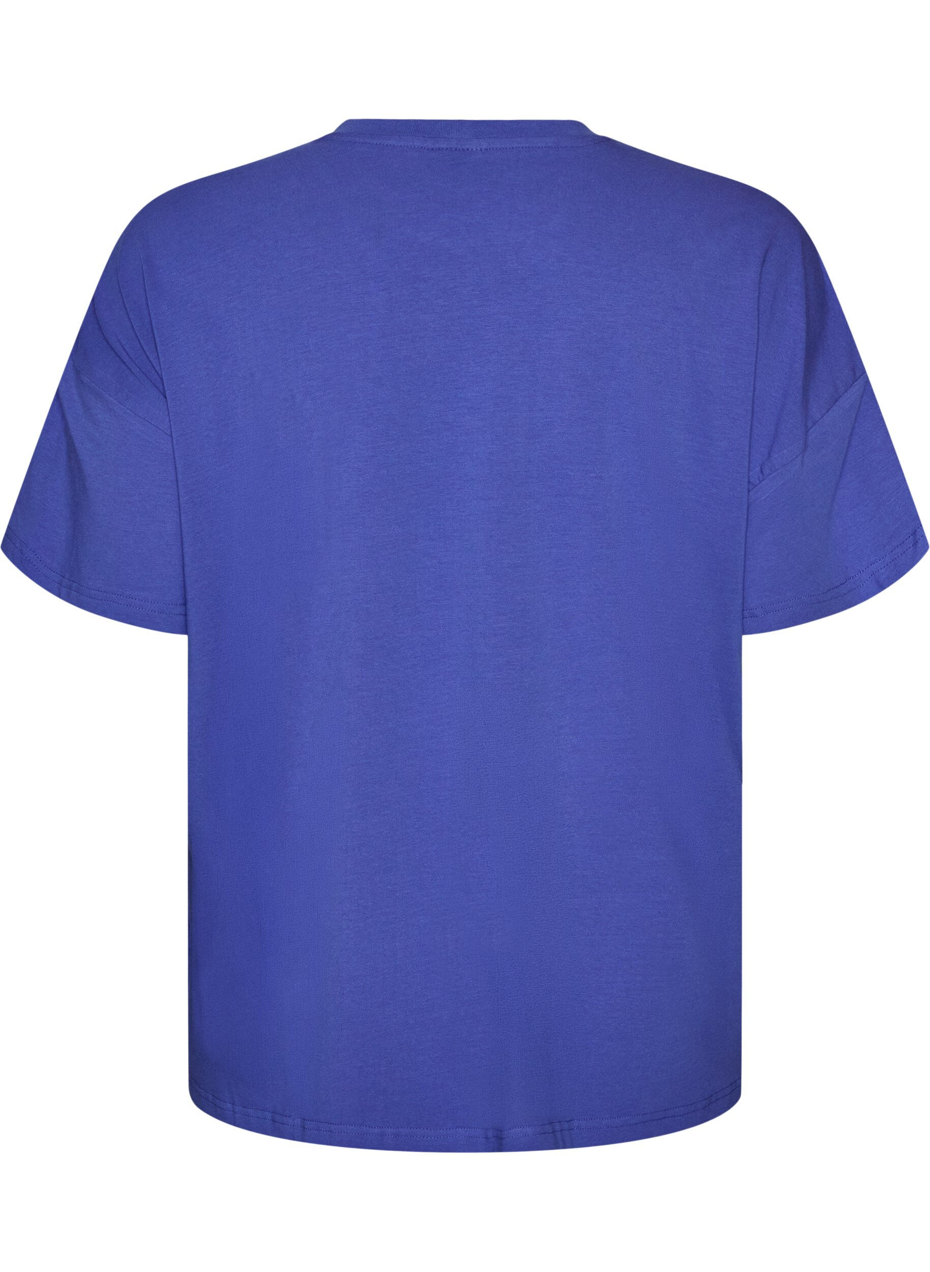 ZizziT-shirt van biologisch katoen met klein frontmotief, Blauw, Packshot image number 1