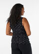 Top met print en kanten rand, Zwart, Model image number 2