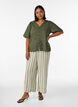 Katoenen shirt met korte mouwen en een V-hals, Groen, Model image number 1