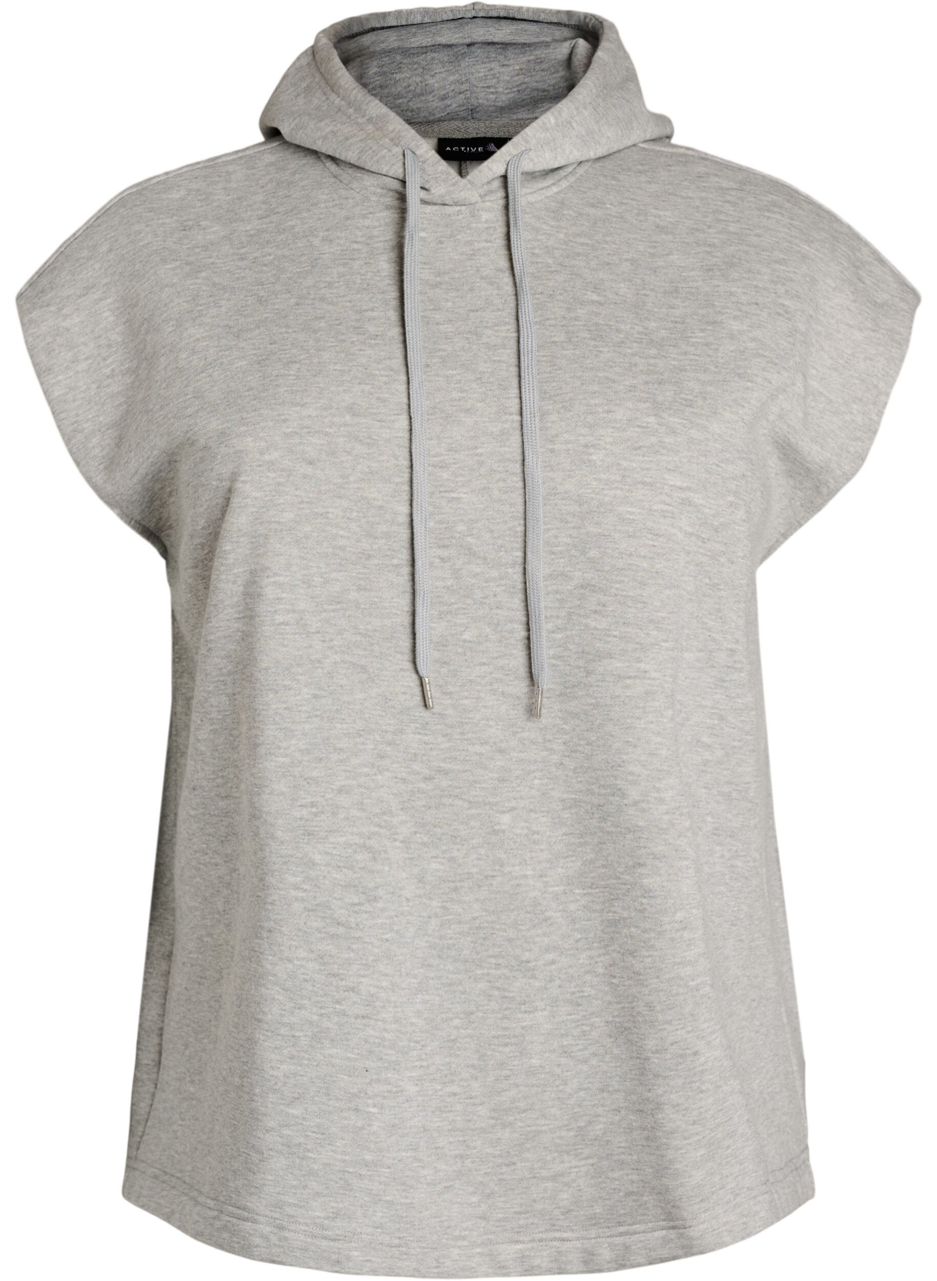 Sweatvest met capuchon en schoudervulling