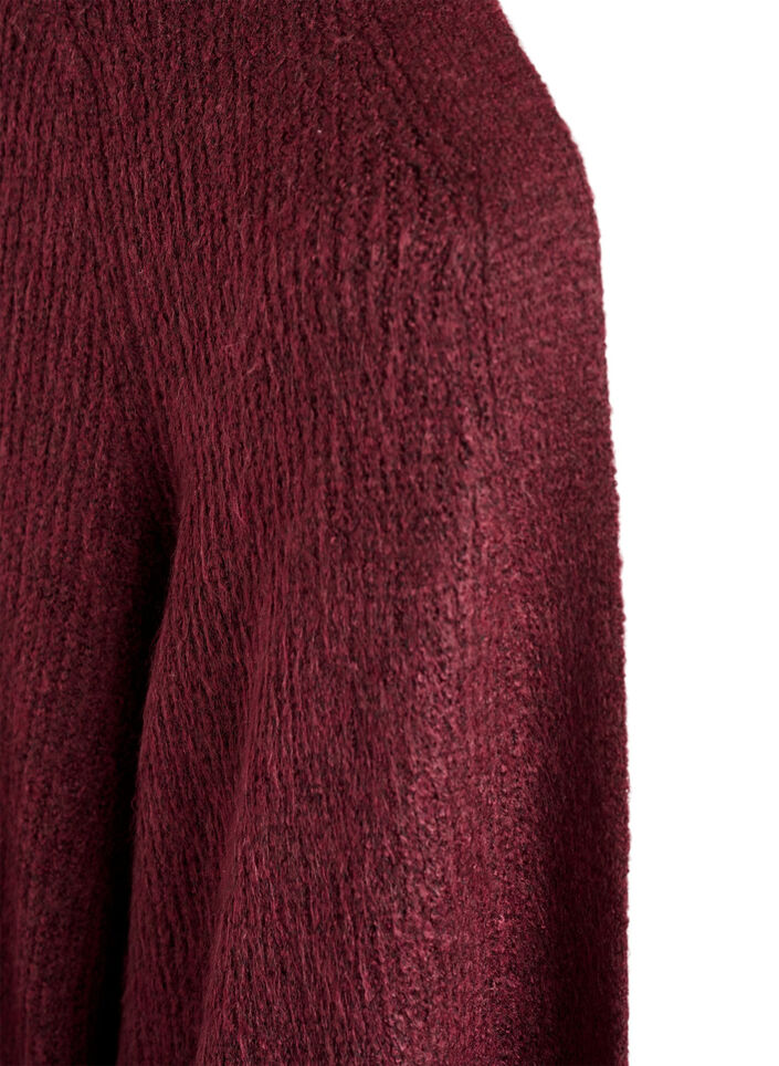 Cardigan long c&ocirc;tel&eacute; sans fermeture, Bordeaux, Packshot image number 2