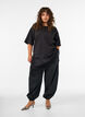 Jersey blouse met gelaagde look en kant, Zwart, Model image number 1