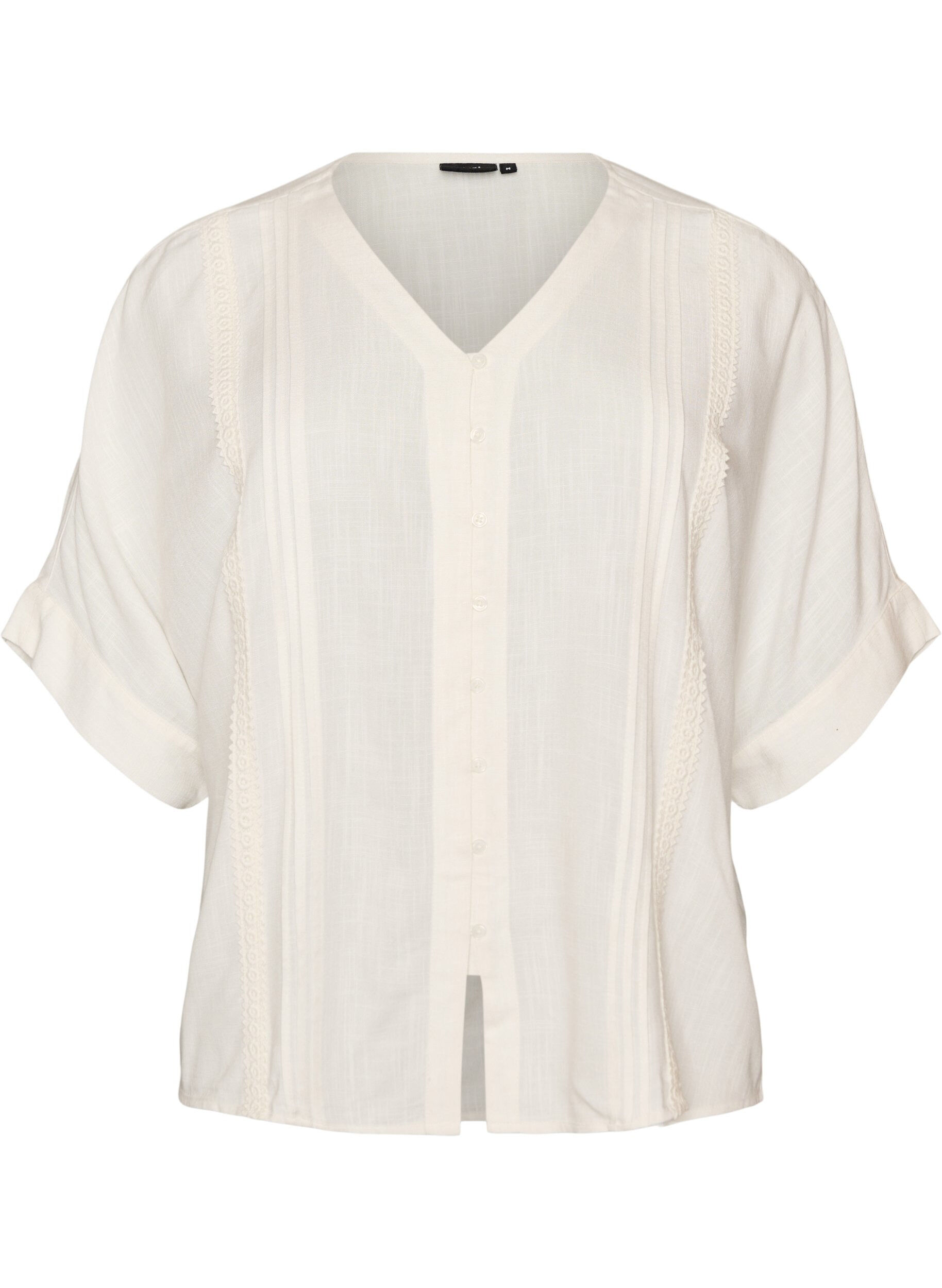 Viscose blouse met crochet detail en knopen