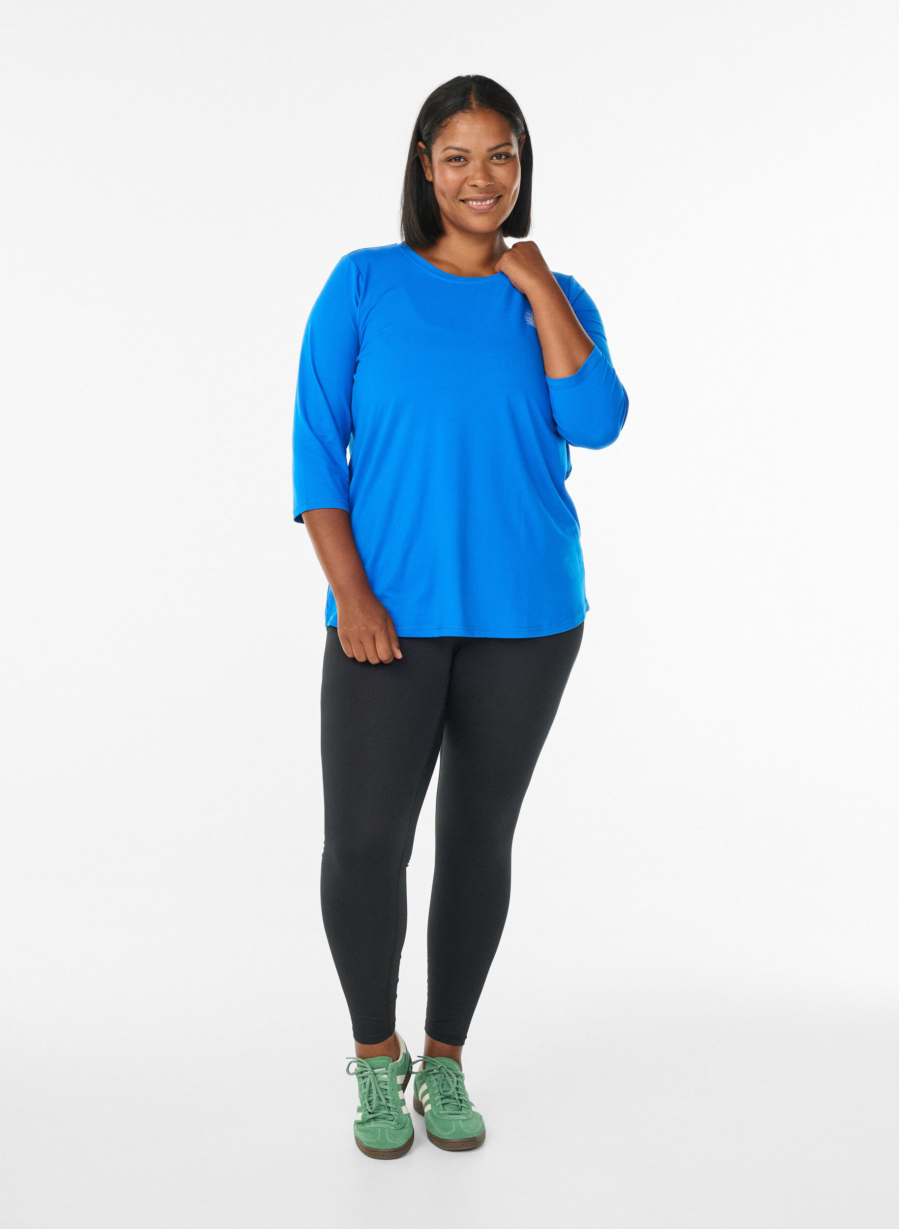 ZizziTraining blouse met 3/4 mouwen, Blauw, Model image number 1