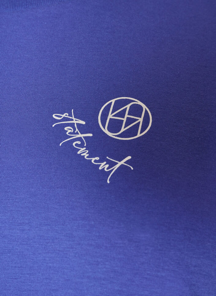 T-shirt van biologisch katoen met klein frontmotief, Blauw, Packshot image number 2