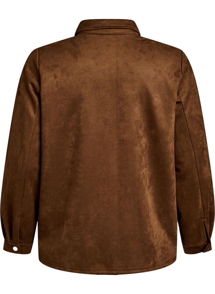 Imitatie suède overhemd, Brown Fake Suede , Packshot