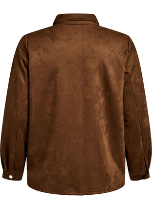 ZizziImitatie suède overhemd, Brown Fake Suede , Packshot image number 1