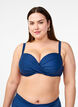 Bikini top met beugel en plooien, Blauw, Model image number 0