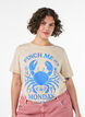 Katoenen T-shirt met print, Beige, Model image number 0